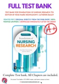 Test Bank for Foundations of Nursing Research 7th Edition by Rose Marie Nieswiadomy; Catherine Bailey 9780134167213 Chapter 1-20 Complete Guide A+
