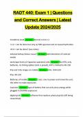 RADT 440&colon; Exam 1 &vert; Questions and Correct Answers &vert; Latest Update 2024&sol;2025