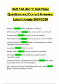 Radt 153 Unit 1&colon; Test Prep &vert; Questions and Correct Answers &vert; Latest Update 2024&sol;2025