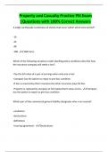 Property and Casualty Practice PSI Exam  &vert;Questions with 100&percnt; Correct Answers 
