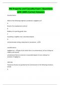 PSI Property and Casualty Exam &vert;Questions  with 100&percnt; Correct Answers 