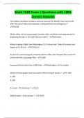 Math TABE Exam &vert; Questions with 100&percnt;  Correct Answers 