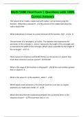 Math TABE Final Exam &vert; Questions with 100&percnt;  Correct Answers 
