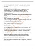 AYOP REAL ESTATE LAW OF AGENCY-FINAL EXAM REVIEW