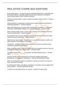 REAL ESTATE COURSE QUIZ QUESTIONS