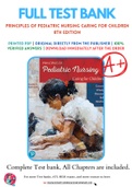 Test Bank for Principles of Pediatric Nursing Caring for Children 8th Edition By Jane W Ball; Ruth C Bindler; Kay Cowen; Michele Rose Shaw Chapter 1-31 Complete Guide A+