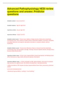 Advanced Pathophysiology HESI review questions and answer&period; Predictor questions