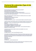 Chartered life underwriter &lpar;Type of Life Policies&rpar;2022&sol;2023