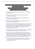 FOUNDATIONS OF MENTAL HEALTH  EXAM &lpar;CANADA&rpar;  QUESTIONS WITH DETAILED  ANSWERS &vert;&vert; A&plus; GRADED 