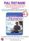Test Bank For Fundamentals of Nursing The Art and Science of Person-Centered Care 9th Edition by Carol Taylor; Pamela Lynn; Jennifer Bartlett 9781496362179 Chapter 1 - 46 Complete Guide.
