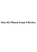 NURS 615 Pharm Exam 4 Review.