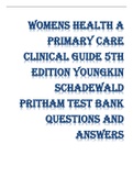 Test Bank For Women's Health: A Primary Care Clinical Guide 5th Edition By Diane Schadewald; Ursula A. Pritham; Ellis Quinn Youngkin PhD, RNC, WHCNP, ARNP; Marcia Szmania Davi 9780135458624 Chapter 1-26 Complete Guide .