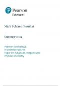 Pearson Edexcel GCE  In Chemistry &lpar;9CH0&rpar;  Paper 01 Advanced Inorganic and  Physical Chemistry Mark scheme June 2024