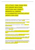 CPCU ETHICS  FINAL EXAM 2024-2025&vert;BRAND NEW EXAM QUESTIONS AND CORRECT ANSWERS ALL GRADED A&plus;&vert;GUARANTEED SUCCESS&vert;LATEST UPDATE 2024-2025