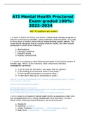 ATI Mental Health Proctored Exam-graded 100%-2022-2024