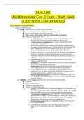 NUR 2392 Multidimensional Care II Exam 1 Study Guide QUESTIONS AND ANSWERS