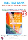 Test Bank for Medical-Surgical Nursing 9th Edition By Cherie Rebar, Donna Ignatavicius, M. Linda Workman Chapter 1-74 Complete Guide A+