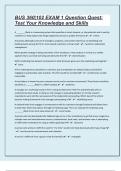 BUS 360&vert;102 EXAM 1 Question Quest&colon; Test Your Knowledge and Skills&vert; Success Guaranteed