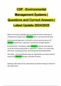 CSP - Environmental Management Systems &vert; Questions and Correct Answers &vert; Latest Update 2024&sol;2025