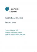 Pearson Edexcel GCE   In English Language &lpar;9EN0&rpar;   Paper 3 Investigating Language   Mark scheme  June 2024