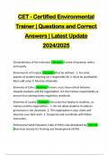CET - Certified Environmental Trainer &vert; Questions and Correct Answers &vert; Latest Update 2024&sol;2025
