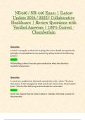 Exam 1&colon; NR446 &sol; NR-446 &lpar;Latest Update 2024 &sol; 2025&rpar; Collaborative Healthcare &vert; Review Questions with Verified Answers &vert; 100&percnt; Correct &vert; Grade A - Chamberlain