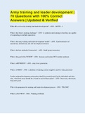 Army training and leader development &vert; 70 Questions with 100&percnt; Correct Answers &vert; Updated & Verified