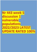 Nr 443 week 5 discussion 1 vulnerable populations 2022/2023 LATEST UPDATE RATED 100%