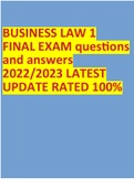 BUSINESS LAW 1 FINAL EXAM questions and answers 2022/2023 LATEST UPDATE RATED 100%
