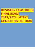BUSINESS LAW UNIT 8 FINAL EXAM 2022/2023 LATEST UPDATE RATED 100%