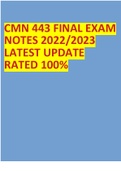 CMN 443 FINAL EXAM NOTES 2022/2023 LATEST UPDATE RATED 100%