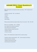 AAHAM CRCS-1 Exam Questions & Answers &vert; 180 Questions with 100&percnt; Correct Answers &vert; Updated & Verified &vert; 26 Pages