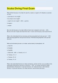 Scuba Diving Final Exam &vert; 75 Questions with 100&percnt; Correct Answers &vert; Updated & Verified