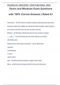 Doors and Windows Exam Questions with 100&percnt; Correct Answers &vert; Rated A&plus;