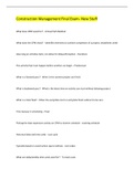 Construction Management Final Exam- New Stuff