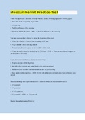 Missouri Permit Practice Test &vert; 30 Questions with 100&percnt; Correct Answers &vert; Verified
