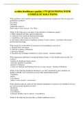 aveline healthcare quality&vert; 175 QUESTIONS&vert; WITH COMPLETE SOLUTIONS