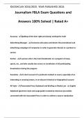Journalism FBLA Exam Questions and Answers 100&percnt; Solved &vert; Rated A&plus;