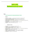 NUR 2392  Multidimensional Care I