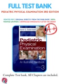 Test Banks For Pediatric Physical Examination 3rd Edition by Karen G. Duderstadt, 9780323476508, Chapter 1-20 Complete Guide