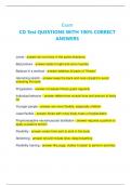 CD Test QUESTIONS WITH 100&percnt; CORRECT ANSWERS