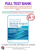 Test bank for Brunner & Suddarth's Textbook of Medical-Surgical Nursing 15th Edition by Janice Hinkle 9781975161033 Chapter 1-68 Complete Guide.