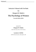 Instructor’s Manual with Test Bank for Margaret W. Matlin’s The Psychology of Women Seventh Edition