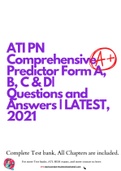 ATI PN Comprehensive Predictor Form A, B, C & D| Questions and Answers | LATEST, 2021