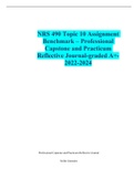 NRS 490 Topic 10 Assignment Benchmark – Professional Capstone and Practicum Reflective Journal-graded A+-2022-2024