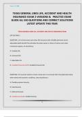 TEXAS GENERAL LINES LIFE&comma; ACCIDENT AND HEALTH INSURANCE EXAM 2 VERSIONS &   PRACTICE EXAM GUIDE ALL 550 QUESTIONS AND CORRECT SOLUTIONS LATEST UPDATE THIS YEAR