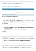 Samenvatting Wetenschappen en Techniek systematiek&comma; levende natuur&comma; ecologie 