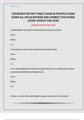 COLORADO NOTARY PUBLIC EXAM & PRACTICE EXAM GUIDE ALL 250 QUESTIONS AND CORRECT SOLUTIONS LATEST UPDATE THIS YEAR