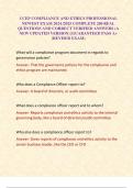 CCEP COMPLIANCE AND ETHICS PROFESSIONAL NEWEST EXAM 2024 &sol;2025 COMPLETE 200 REAL QUESTIONS AND CORRECT VERIFIED ANSWERS &lpar;A NEW UPDATED VERSION&rpar; &vert;GUARANTEED PASS A&plus; &lpar;REVISED EXAM&rpar;
