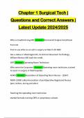 Chapter 1 Surgical Tech &vert; Questions and Correct Answers &vert; Latest Update 2024&sol;2025